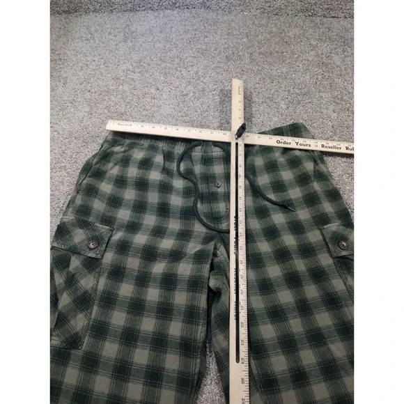 Duluth Trading Co Mens Green Plaid Cargo Lounge Pants L x 32 Cotton 3237-86 - Picture 4 of 8
